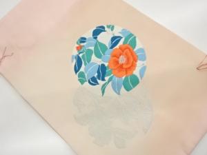 未使用品　丸文に花葉模様織出し名古屋帯